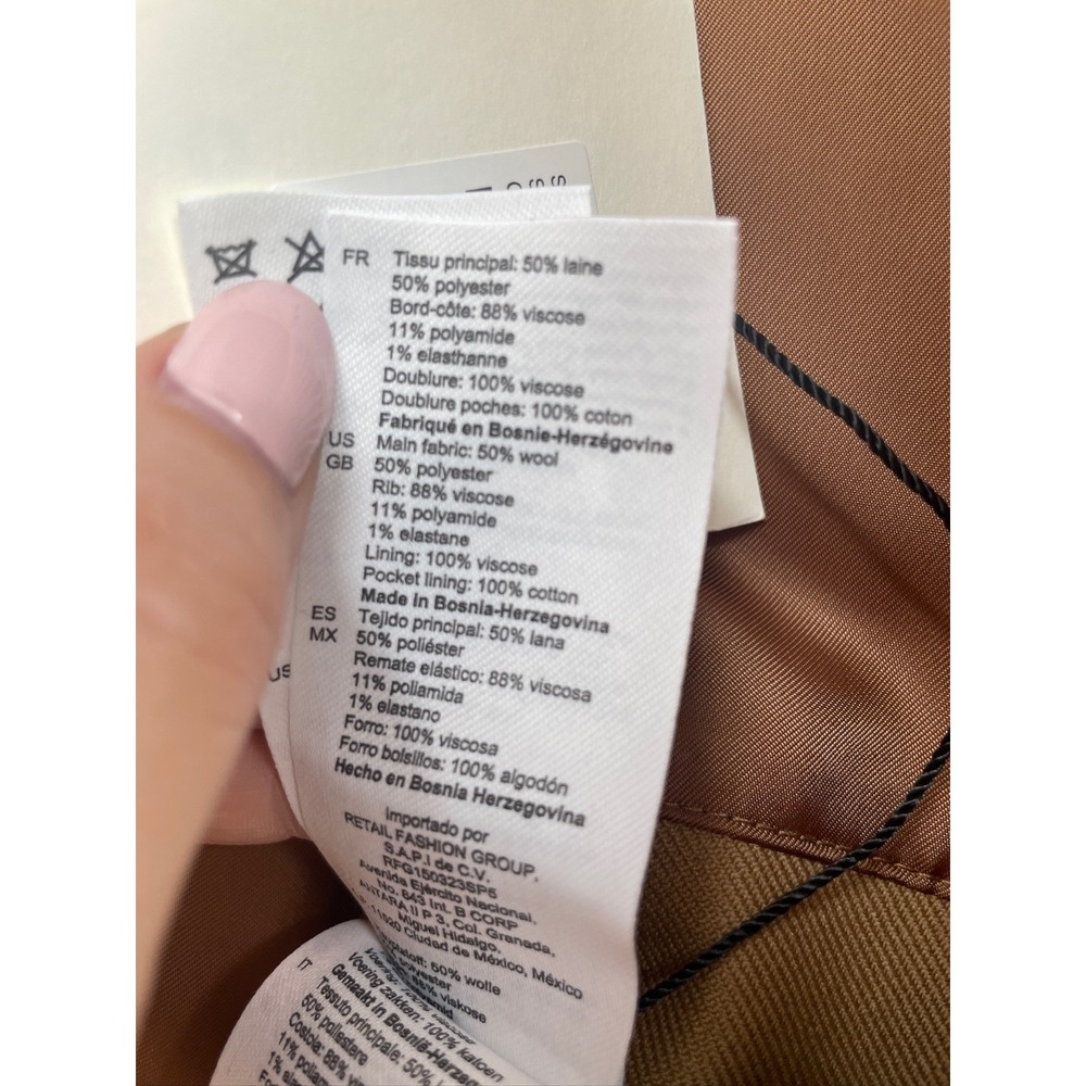 sandro zip up varsity jacket mens size XL camel brown long sleeve new teddy - Picture 8 of 10